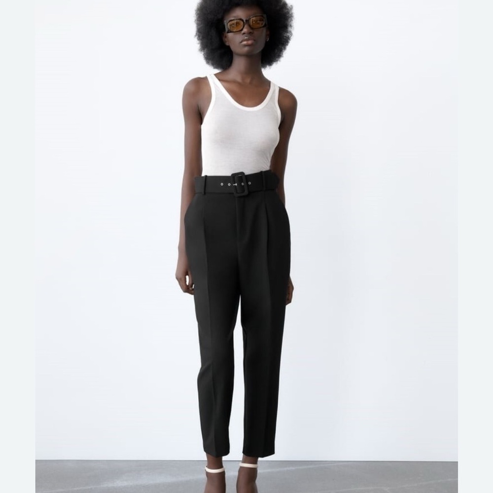 Zara Black High-Waisted Pants small